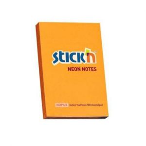Karteczki samoprzylepne Stick'n 76x51mm, 100szt pomarańczowe neon